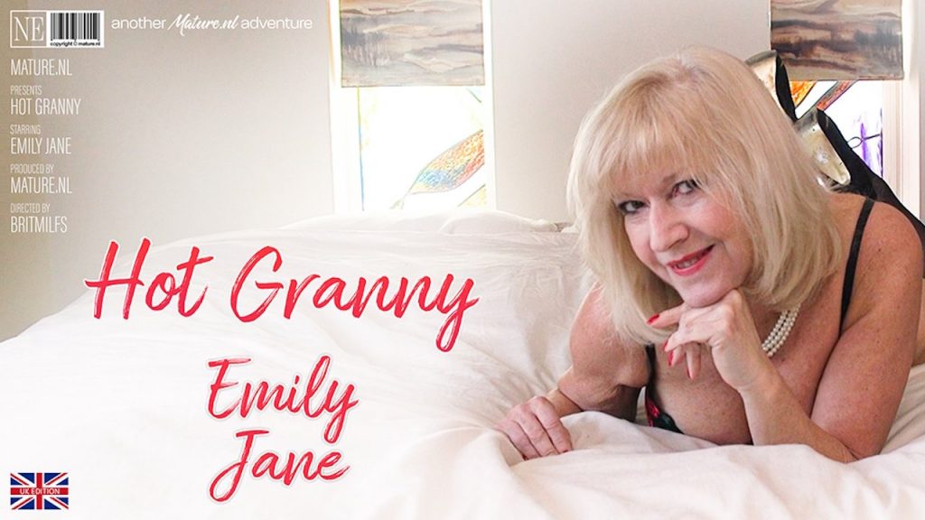 MatureNL - Hot British Granny Emily Jane plays with herself in bed - Full Video Porn